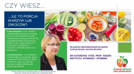 Czy wiesz ile to porcja warzyw lub owoców? LIFESTYLE, Zdrowie - KOMENTARZ: DR KATARZYNA STOŚ, PROF. NADZW. INSTYTUTU ŻYWNOŚCI I ŻYWIENIA