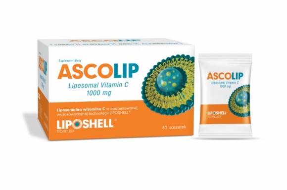 ASCOLIP - wysokowydajna, liposomalna witamina C LIFESTYLE, Zdrowie - LIPOSHELL® to opatentowana technologia liposomalna, opracowana przez multidyscyplinarny zespół polskich naukowców. Dzięki niej liposomy LIPOSHELL® zapewniają długotrwałe utrzymanie stałego poziomu substancji aktywnej w obszarze docelowym.