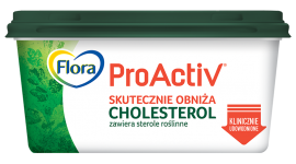 Flora ProActiv w opakowaniu podkreślającym siłę steroli roślinnych