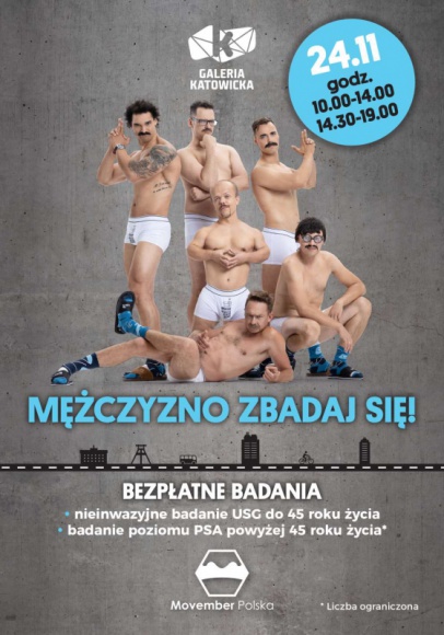 Movember w Galerii Katowickiej: bezpłatne badania dla panów LIFESTYLE, Zdrowie - 24 listopada w Galerii Katowickiej panowie będą mogli skorzystać z bezpłatnych badań profilaktycznych.