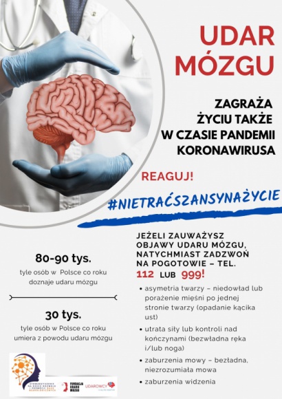 UDAR MÓZGU W CZASIE PANDEMII – REAGUJ! LIFESTYLE, Zdrowie - Podczas gdy cały świat z niepokojem śledzi rozwój pandemii COVID-19, każdego dnia miliony ludzi zapada na zagrażające życiu i wymagające natychmiastowej pomocy medycznej choroby, takie jak m.in. udar mózgu i zawał serca.